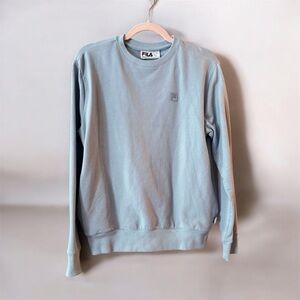 Fila Women's French Terry Crewneck Long Sleeve Sweatshirt Blue sz small